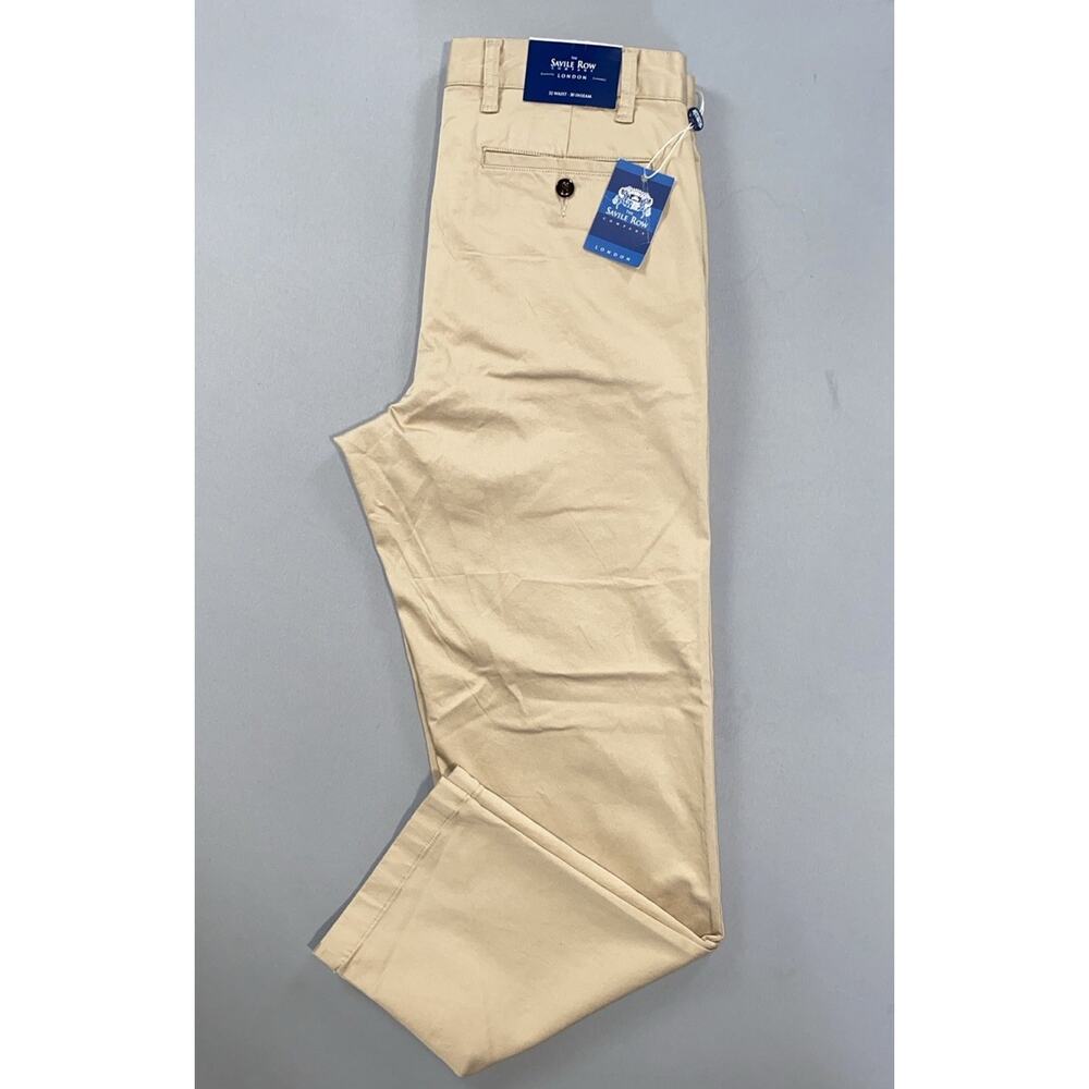 The Savile Row Company London Stretch Chino Pants. Beige, Men's 32X30. NWT!